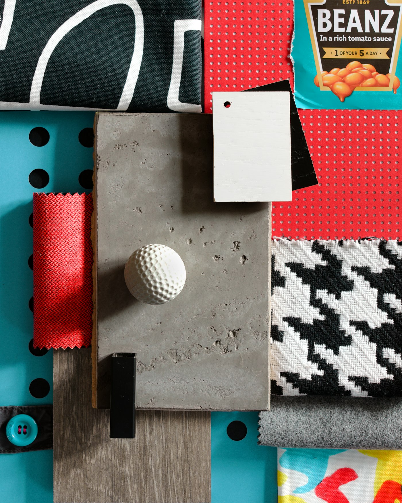 Moodboard de materiales, color y texturas para direccion visual